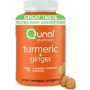 Qunol Turmeric ve Ginger Gummies - Ultra High Abors ile Ortak Destek Supplement, 90 Kont Vegan ve Gluten Free Gummies