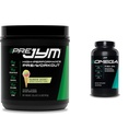 JYM Supplement Science Pre Jym Rainbow Sherbet 30 Servings & Omega JYM Fish Oil 2800mg 120 Softgels