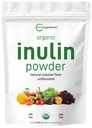 Micro Materialss Organic Inulin FOS Fiber Toz, 2.2 lb | Hızlı Su-plastik Prebiyotik Intestinal & Colon Health | Natural Fiber for Smoothies & Drinks | Vegan Friendly Friendly Friendly