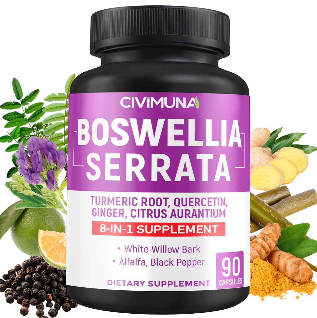 Boswellia, Turmeric, Quercetin ve Daha Fazlası - 3 Ay için 90 Capsules