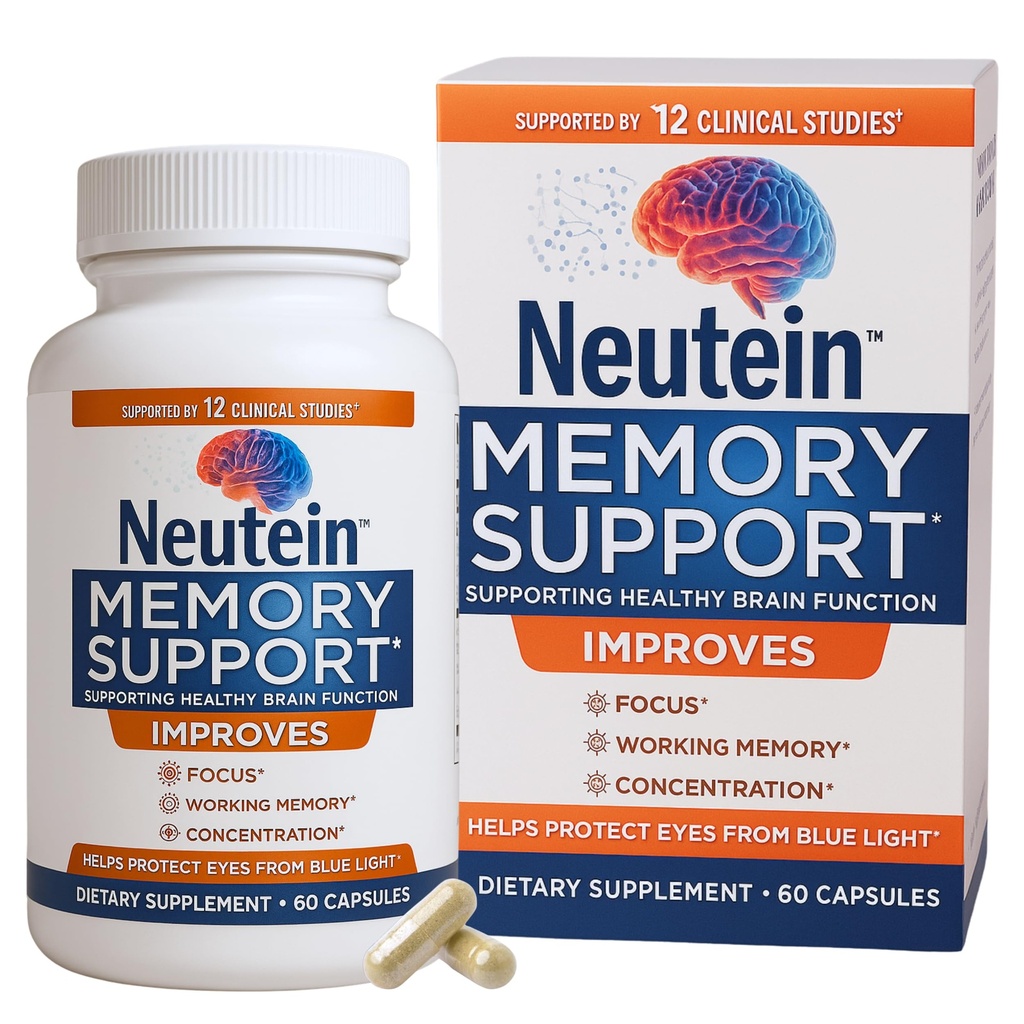 Doğal Beyin Uyarısı Memory, Concentration & Brain Health - Extra Strength Plant-Based Focus Supplement for Yetişkinler & Seniors, Made in USA (60 kapsül / 30 Serv)