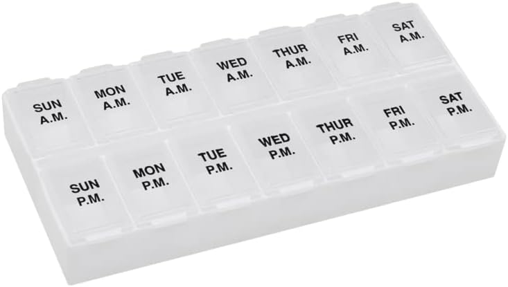 N' Time (7-Day) AM/PM Pill Organizer, Vitamin ve Tıp Kutusu, Büyük Karşılaştırmalar, 2 Zaman Bir Gün, Clear Lids