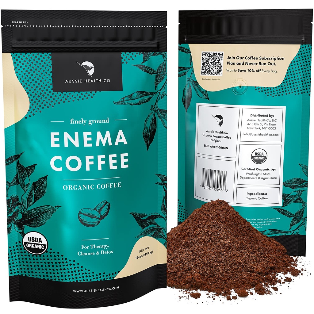 Aussie Health Co Enema Coffee – Organik Kahve – 419° Roasted, Ground Coffee, Cleanse ve Detoxify, Made in USA – 1 lb Bag