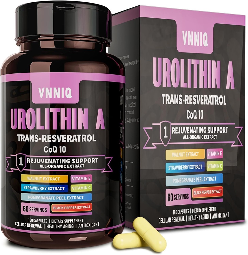 9-in-1 Urolithin A (1200 mg) Trans-Resveratrol ve CoQ10: Age-Defying Kompleksi