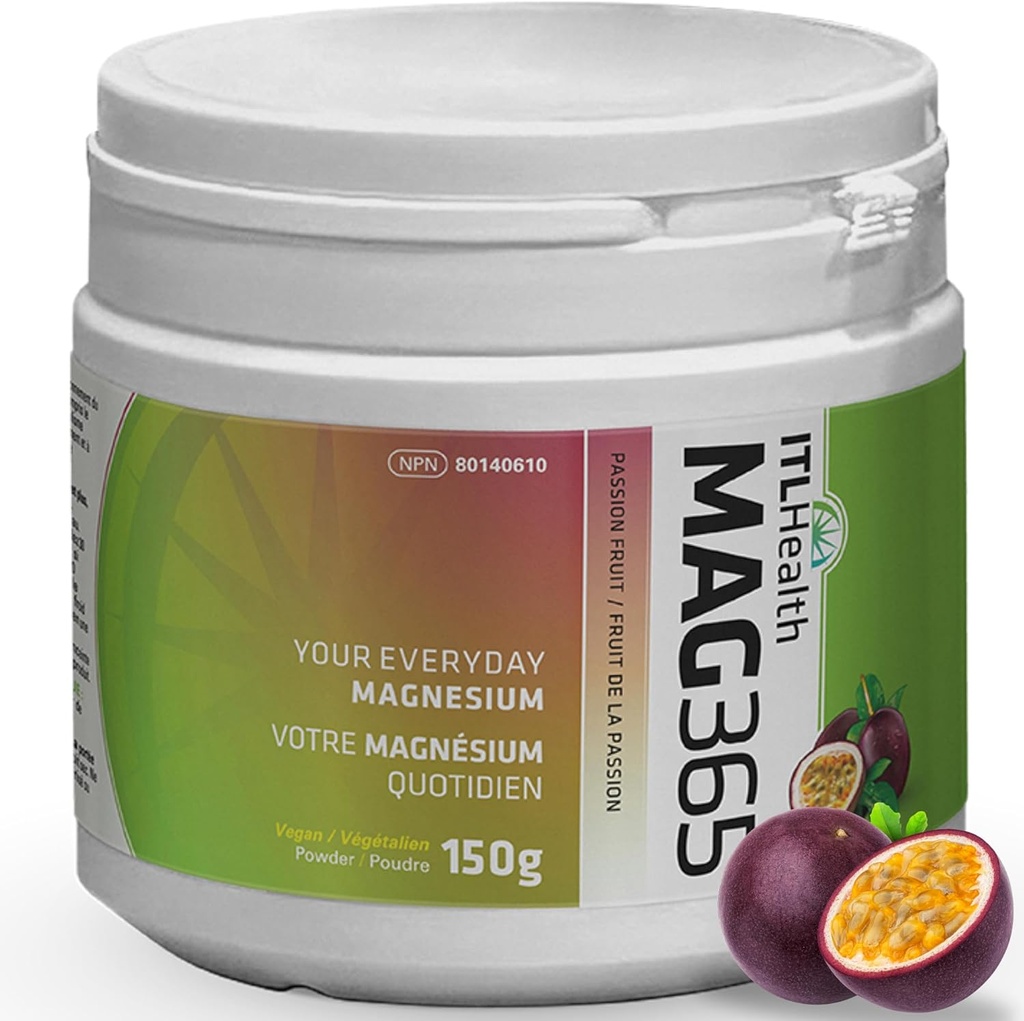 MAG365 Pure Ionic Magnezyum Citrate Toz - Doğal ve Bio kullanılabilir Su-Metalurjiyi Citrik Asit ile - Destekler Enerji, Kas, Bone & Heart Function | Passion Fruit 150g 37-Servings