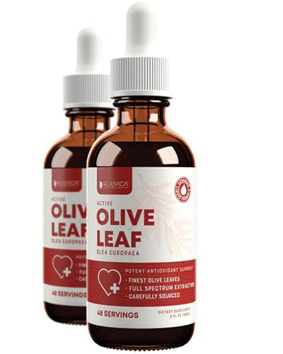 Rejuvica Active Olive Leaf Extract | Natural Occurring Ol Europein Liquid Drops for Immune & Heart Support | Hızlı Algorit, Vegan, Alkol Özgür | 4 fl ozz