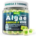 Vegan Omega-3 Yetişkinler için Gummies, Fish Oil Alternatif Algae Oil, Plantive DHA 460 mg & EPA 230 mg Plus Me Me MetilFolate, B12, Phosphatidylserine, No Fishy Taste, Vegan, Sugar Free, 60 Cts