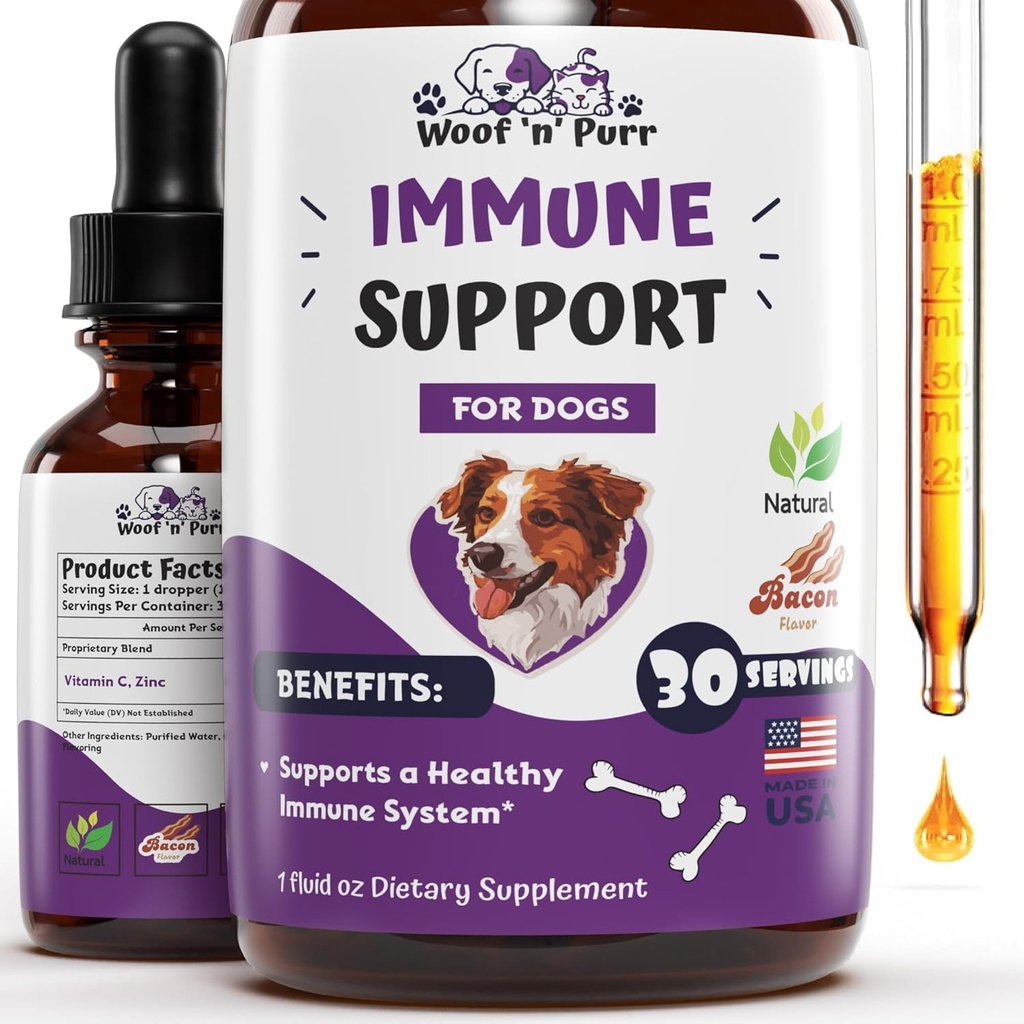 Köpek Immune Desteği - Köpekler için Immune Destek - Köpek Immune ve Alerji Tamam - Köpek Immune ATM - Köpek Immune Boost - Dog Immune Support Supplement - Dog Immune Supplement - 1 fl ozs