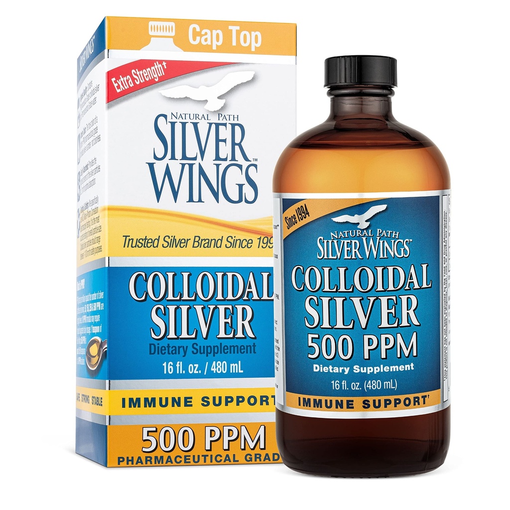 Doğal Pat Silver Wings Colloidal Silver 500ppm (2.500) Immune Support Supplement 16 fl. oz.