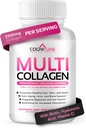 Multi Collagen for Women with Hyaluronic Acid, Vitamin C and Biotin, Collagen Protein Supplement with Types I, II, III, V, X Peptides for Healthy Hair, Skin, Nails and Joints, 120 Capsules