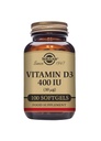 Solgar Vitamin D3 (Cloncalciferol) 10 MCG (400 IU), 100 Softgels - Bones & Teeth - Immune System Support - Non-GMO, Gluten Free, Dairy Free - 100 Hizmet