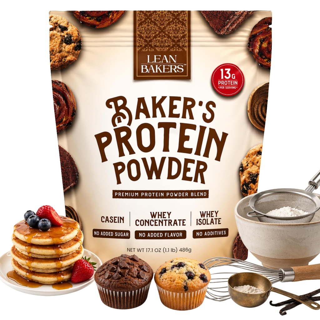 Baker'ın Protein Tozu Pure Natural proteini, Whey Isolate, Whey Inter, Casein, Gluten Free, no sweeteners, Unflavored, 17.1 oz, yüksek protein Low Calorie Snacks için