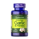 Puritan's Pride Preimum Odorless Garlic 5 mg (500 mg eşdeğer) & Parsley, Heart Health, Circulation ve Blood Flow Support, 250 Hızlı Yayın Softgels
