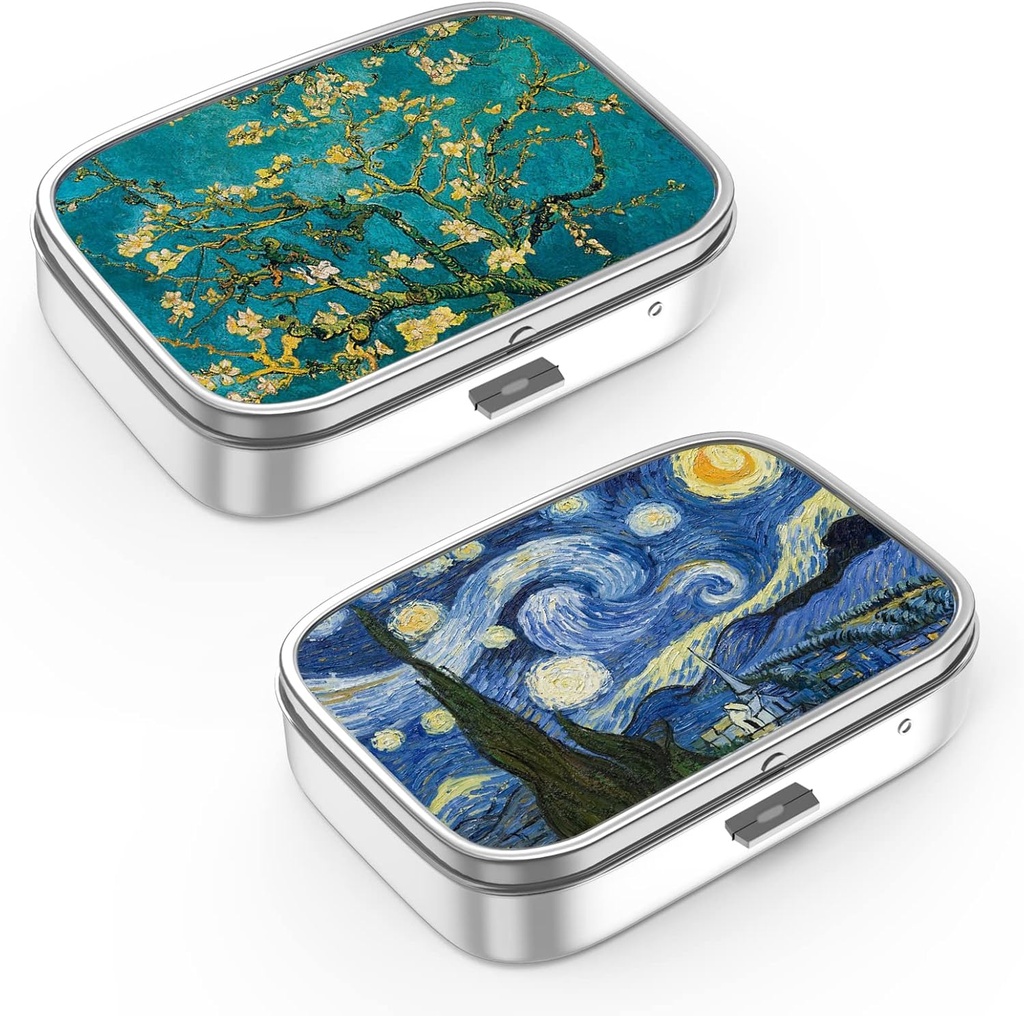 Pill Box 2 Karşılaştırma Küçük Pill Vakası, Pocket veya Purse Pill Organize Pill Konteynerleri Vitaminler, İlaçlar, Balık Yağı ve Supplements(2ücretli)