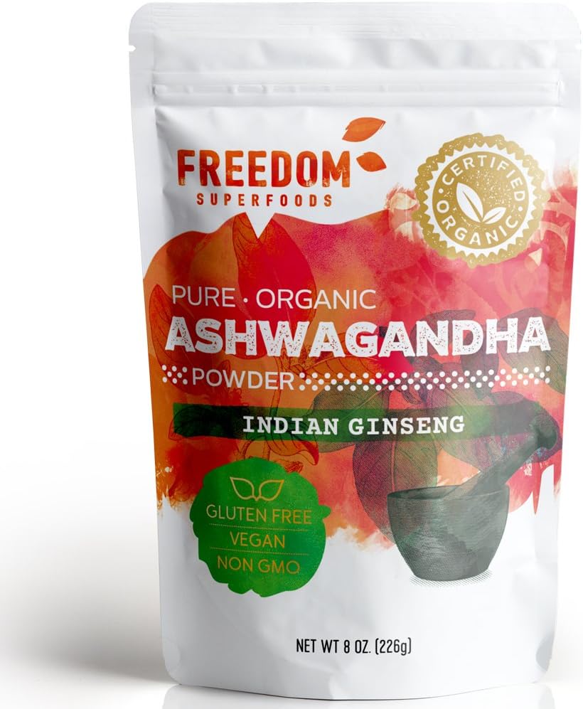 Organik Ashwagandha Köklü Toz Hindistan'dan alıntı - Bir Potent Adaptogen & Premium Saç Büyüme ve Yükseklik için İyi Veda Vitamin Tamamı - Vegan ve Gluten Free - 8oz