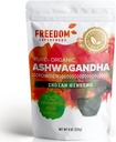 Organic Ashwagandha Root Powder Extract from India - A Potent Adaptogen & Premium Feel Good Veda Vitamin Supplement for Hair Growth and Height - Vegan and Gluten Free - 8oz