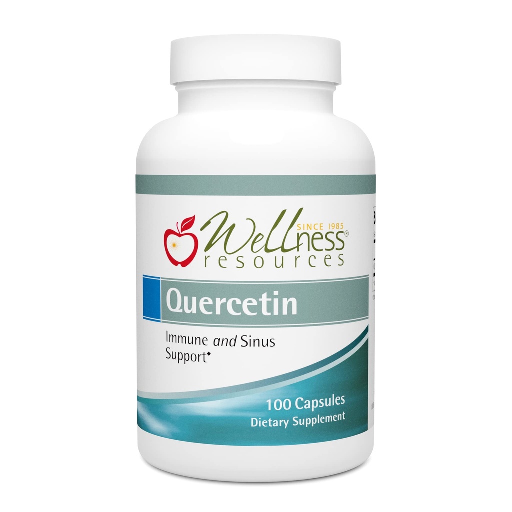 Wellness Kaynakları Quercetin - Immune, Sinus ve Alerjiler Hizmet başına 1000 mg - (100 caps/50 Hizmet) Vegan, Non-GMO