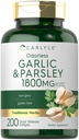 Carlyle Odorless Garlic & Parsley 1800mg | 200 Softgels | Non-GMO, Gluten Free Supplement Supplement