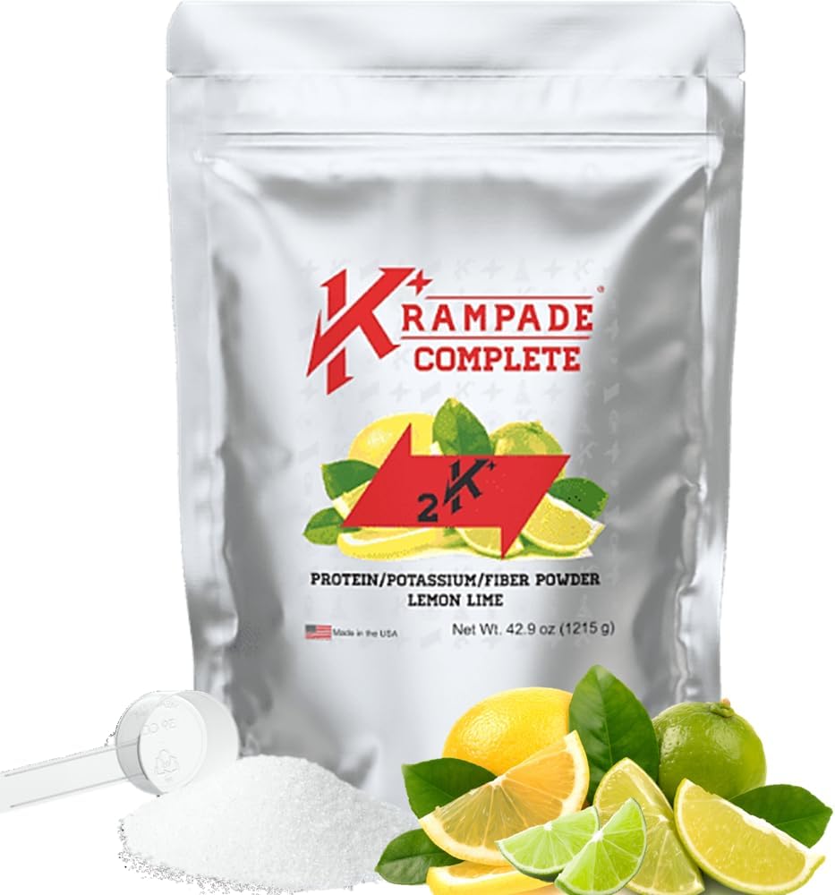 Krampade Whey Protein Fiber Supplement Electrolytes Toz | 30g Protein & 7g BCAA + 9g uli Fiber + 2000 mg Pyum + Magnezyum Tamam| >2X More K+ Coconut Than Waterlytes Toz | 30g Protein & 7g BCAA + 9g uli Fiber + 2000mg Pyum + Magnezyum + Magnezyum Tamam|>