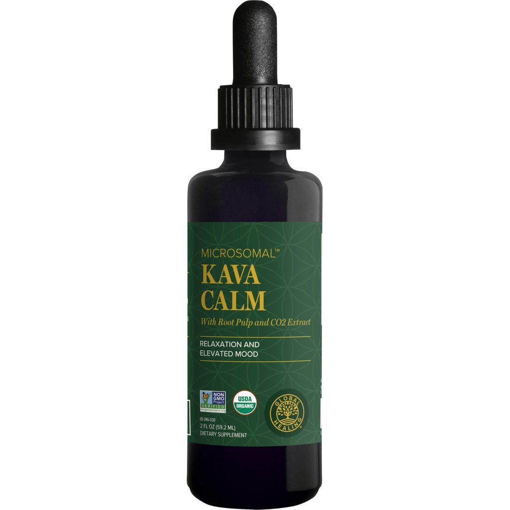 Global Healing Center - Organik Kava Calm - MicroSomal Tech, Pure Kava Drops - Induce Calmness, özellikle de GABA ile ilgili olanlar