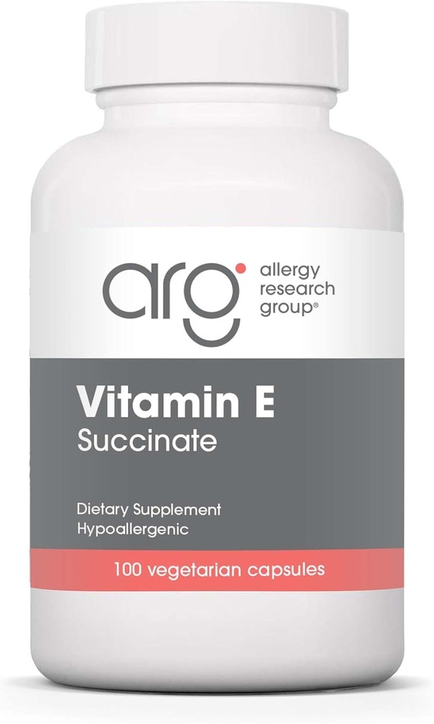 Alerji Araştırma Grubu Vitamini E Succinate Supplement - Erkekler ve Kadınlar için 400 IU D-Alpha-Tocopheryl, Antioksi, Vegetarian Capsules - 100 Kont 100