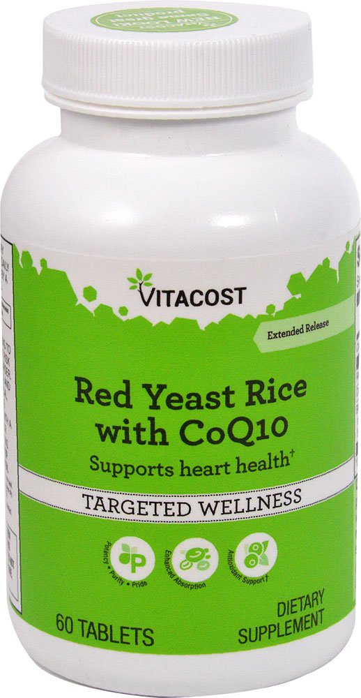 Vitacost Red Yeast Rice, CoQ10 ile 1200 mg - Genişletilmiş Yayın - 60 Tablet