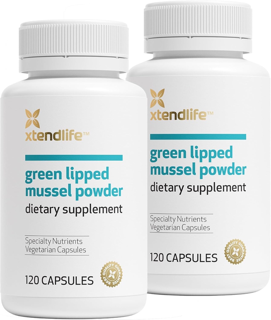 Xtendlife Green Lipped Mussel Toz - 2400 mg Supplement with Omega-3 Fatty Acid from New Zealand for Joint Health, 120 Capsules (2 Pack)