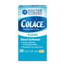 Colace Clear Stool Softener Soft Gel Capsules Constipation Relief 50mg Docusate sodyum Doctor Önerilen 28ct