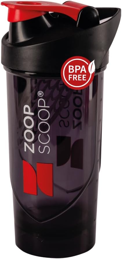 Protein Shaker Şişe - Siyah | Portiner & Leakproof Lid ile Portelu Protein Toz Shaker Kupası | 700 ml (25oz) - Kolay Temiz -
