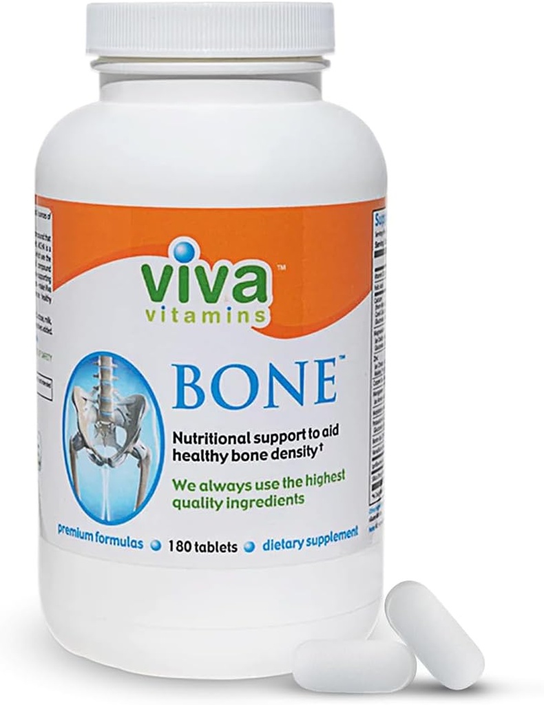 Bone Supplement - Kadınlar ve Erkekler için kalsiyum takviyesi, Bone Health Vitamin D 3 w/Calcium Magnezyum çinko, Bonek için tam destek, Vegan, GMO, 180 Tab