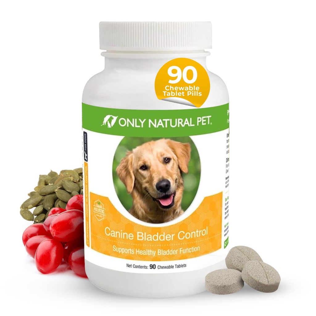 NATURAL PET Canine Bladder Control - Senior Dog Care Supplement - UTI, Urinary Tract Health, Incontinence Support w/Cranberry Extract | Pills, Vitaminler, 90 Chewable Tabletler (Doğal Türkiye)