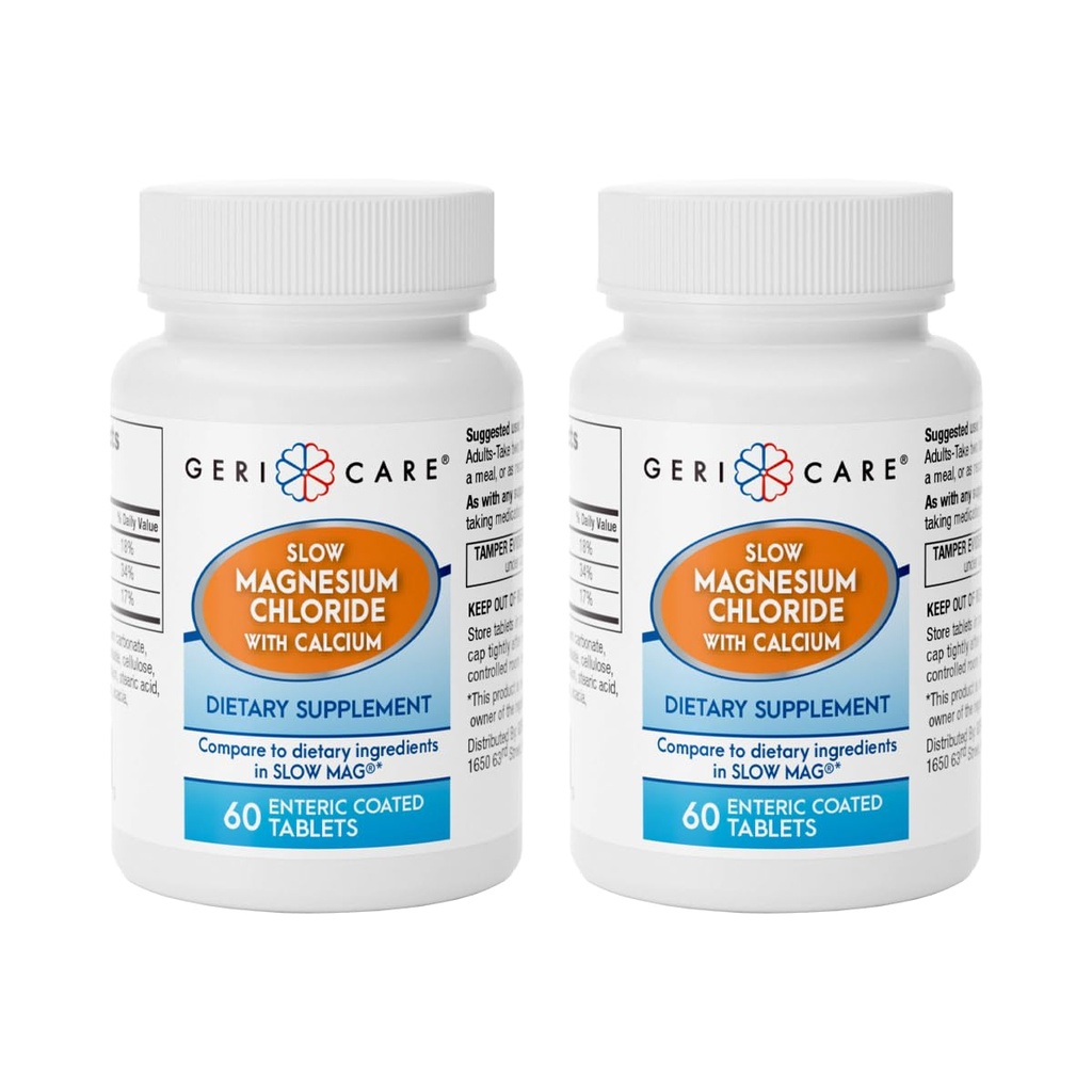 Backcare Slow Magnezyum Klorid | Tore | Beslenme Supplement | 60 Kont Şişe (Pack of 2)