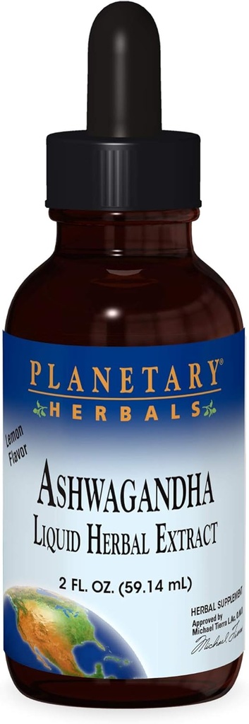 Gezegensel Herbals Ashwaganda Herbal Extract Liquid, Lemon Flavored, 2 Akışkan Ounce