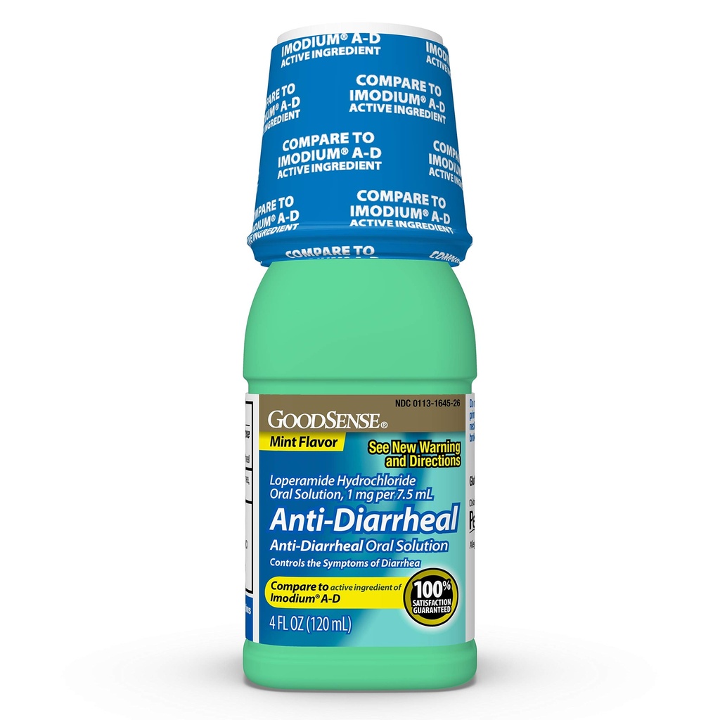 Good Sense Anti-Diarrheal Medicine, Loperamid Hydrochloride Oral Çözüm, 7.5 mL, Mint, 4 Fl Oz Oz Oz
