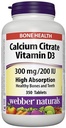 Webber Naturalsuba Citrate Vitamin D3, 300 mg / 200IU Yüksek Abhidrasyon, 350 Tablet