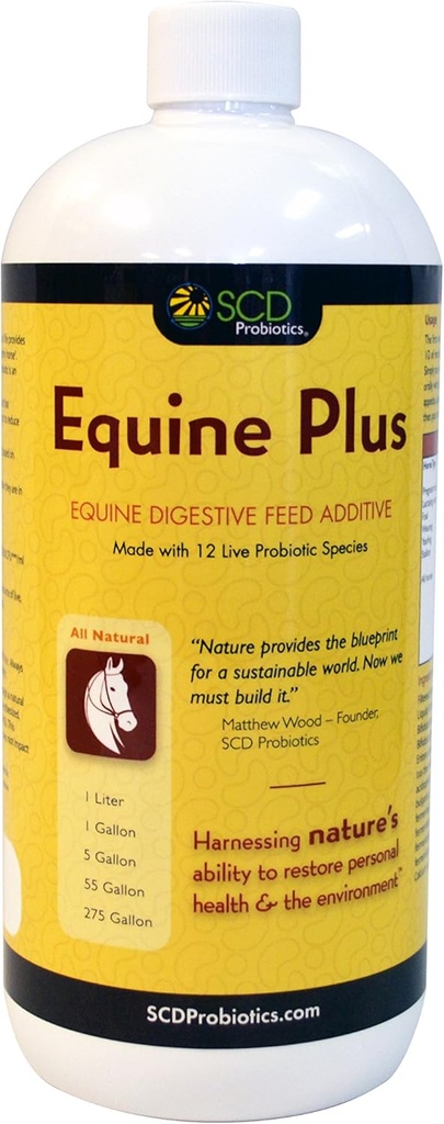 SCD Probiyotiks Equine Plus - Sıvı Probiyotik At Supplement, Feed and Watermix for Horses to Support Digestive Health with Acidofilius (34 fl.oz.)