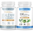 SMNutrition 200 mg DIM Supplement withuba D-Glucarate | Hormon Balancing Sche with DIM Diindolylmethane Capsules (120 hizmet) ve Vegan Gluten Free Non-GMO CDG Supplement (90 hizmet)