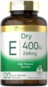 Carlyle Kuru Vitamin E | 400 IU (268 mg) | 120 Capsules | Yüksek Potency Formula | Non-GMO ve Gluten Ücretsiz