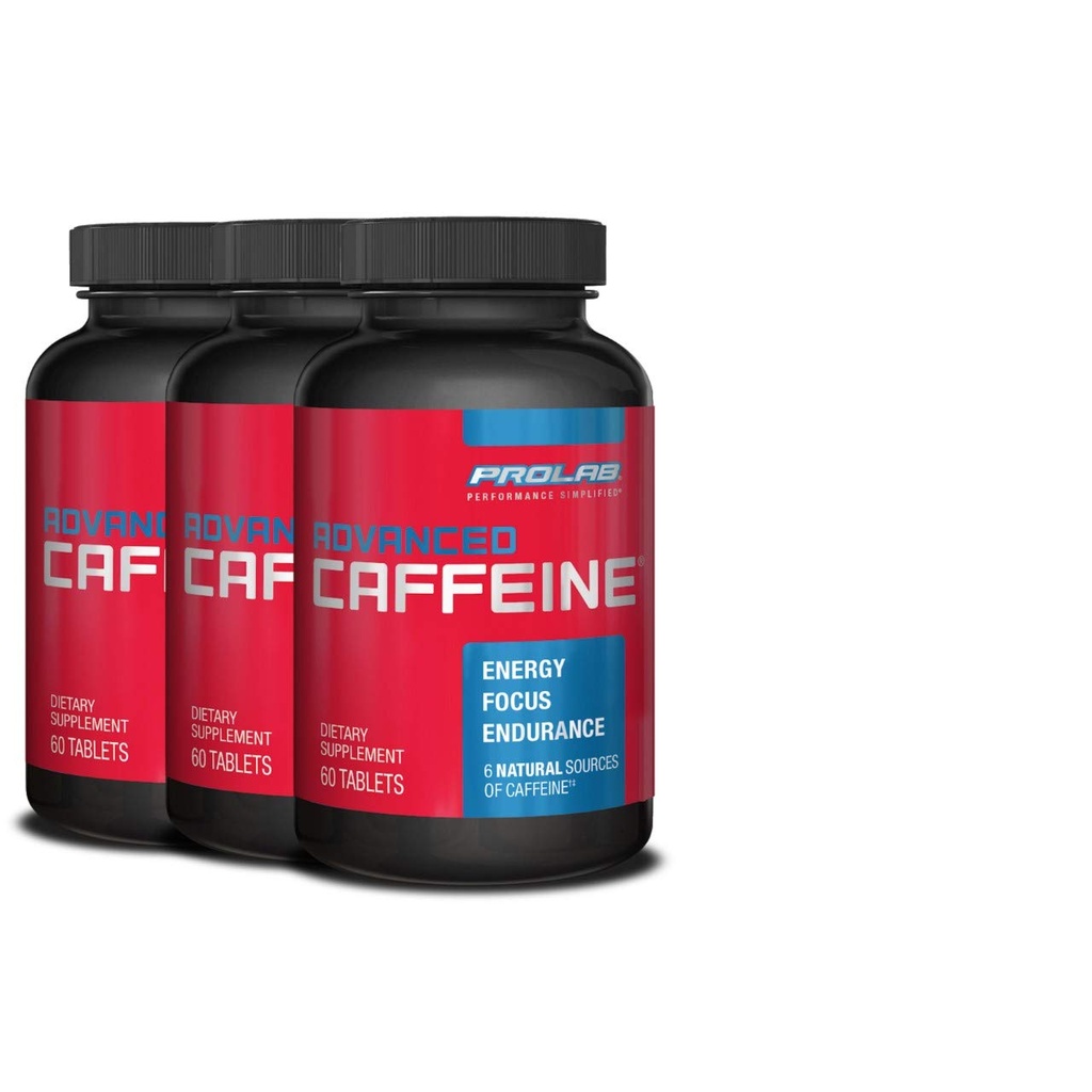ProLab Beslenme Gelişmiş Caffeine 200 mg, Yeşil Çay Üretimi ile Doğal Caffeine Tabletleri İnce Enerji, Zihin Odaklığı (60 Tabs) (3 Pack)