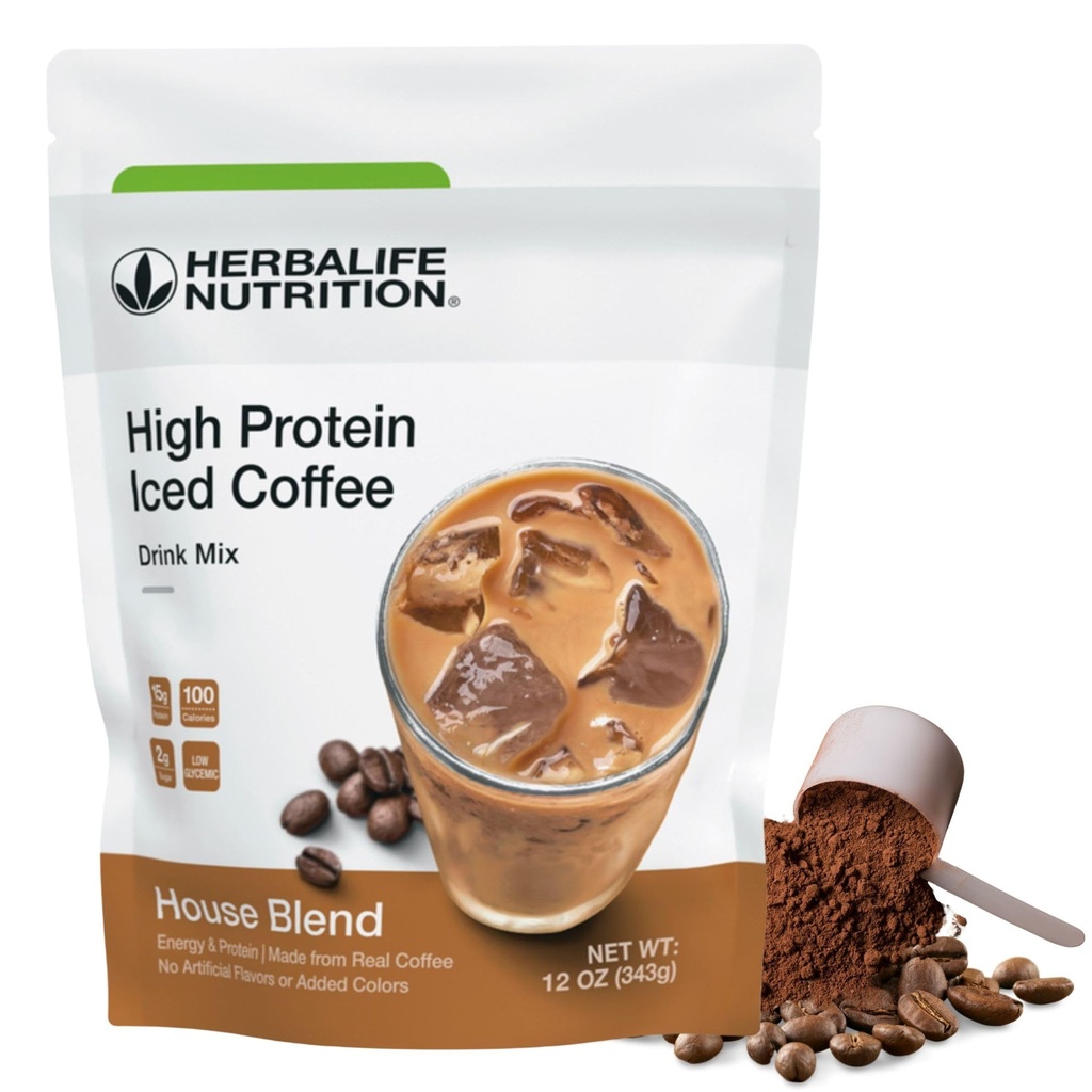 Herbalife HERBALIFE NUTRITION High protein Iced Coffee Drink Mix: (House Mix 12 oz 343g) Enerji ve protein, Real Coffee'den yapılan 12 yorum