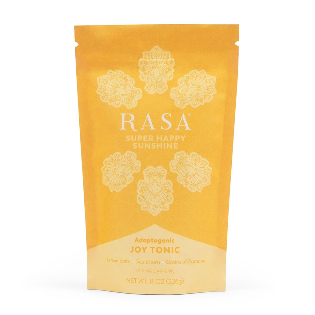 Rasa Super Happy Sunshine – Adaptojenik Mushroom Mood Branson | Lemon Tea Joy Tonic with Sceletium | Vegan, Keto, Ayurveda Wellness Tonic (8 oz / 30 hizmet)