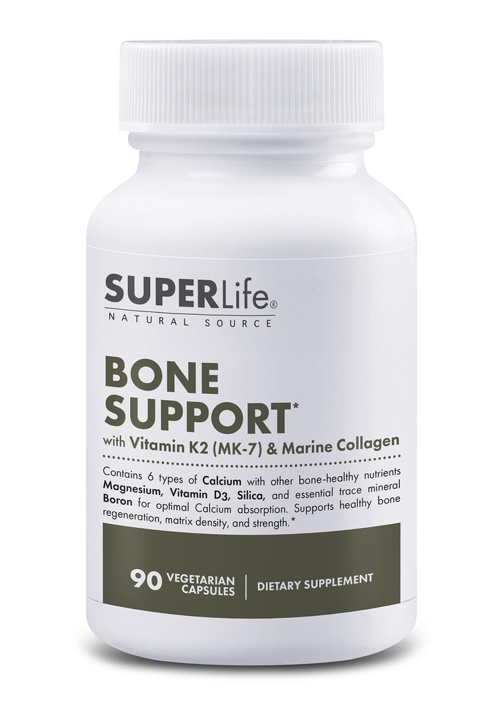 Kalsiyum, Vitamin D3 & K2 (MK-7) ile kemik desteği, Magnezyum Collagen & Sea Trace Minerals | Supports Bone Mechanic & Strength, improves Mineral Abxia - 90 Capsules