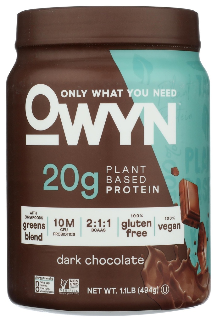 OWYN Sadece Bitki bazlı Protein Tozuna İhtiyacınız Olan şey, Dark Chocolate, 1.17 lbs
