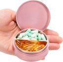 Metal Pill Case 2 Compartment - Waterproof Pill Box for Daily Travel, Pocket Purse Pill Container Holder Compact Medicine Organizer for Vitamins Fish Oils Medication