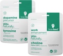 Zihin ve Odak için Beyin Supplementleri | 2Month-Supply | 800 mg L tyrosine Dopamine Supplements + 500 mg Alpha GPC Choline | Concentration Supplements