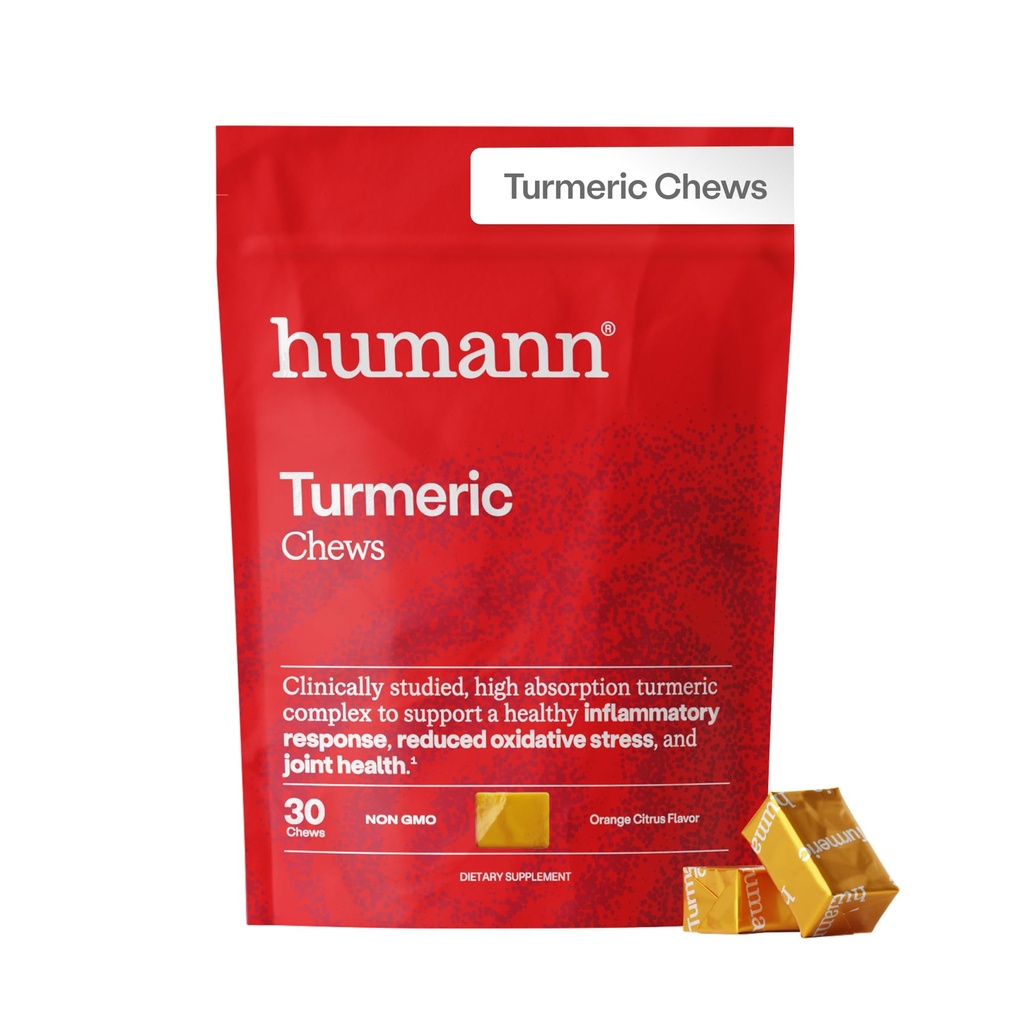 HumanN Turmeric Chews Supplement – Klinik olarak Yüksek Abhidrasyon Curcumin Kompleksi - Orange Citrus Flavor – SuperBeets Makers – Ortak Sağlık – 30 Sayı Kont