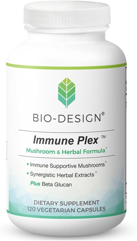 Immune Plex Mushroom & Herbal Formula - Beta Glucan, Reishi & Shiitake Mushrooms, & Milk Butle Silymarin for Daily Immune Health Support - 120 Capsules