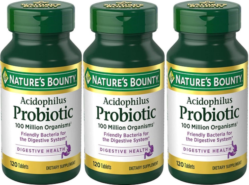 Nature's Bounty Acidofilius Probiyotik , 120 Kont (Pack of 3)