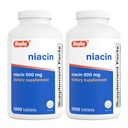 Rugby Niacin 500 mg - Erkekler ve Kadınlar için B3 Supplement - 1.000 Tablet (2-Pack)