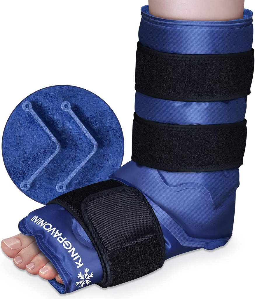 XXL Ankle Foot Ice Pack, Foot Injuries, Full Coverage Ankle Buzu, Gel Buz Paketi Plantar Fasciitis, Achilles Tendonitis, Sprate Ankles ve Heels, Fibular Injury, Blue